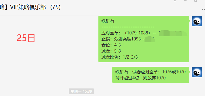 黑色系:VIP精准交易策略(铁矿石)润分别达82点