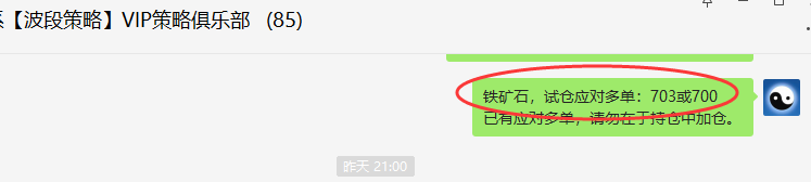 铁矿石:VIP精准策略(短线多单)利润突破75点