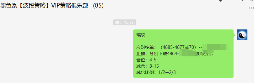 螺纹:精准VIP策略(应对多单)单日利润突破110点