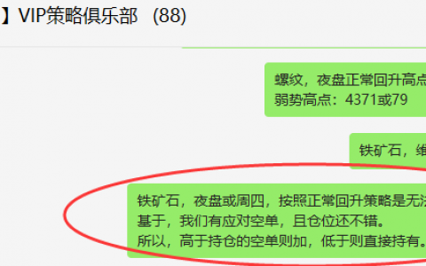 铁矿石：精准VIP策略（短线空单）顺利达30点