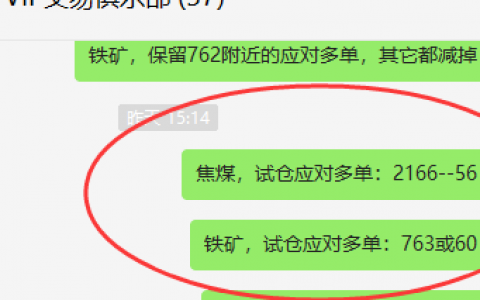 铁矿/焦煤：VIP精准策略（应对多单）利润全部完成