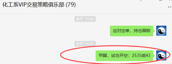 甲醇:VIP精准策略(短线空单)利润满额获取