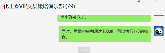 甲醇:VIP精准策略(短线空单)利润成功突破100点