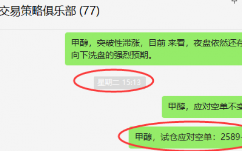 甲醇：VIP精准策略（短线空单）利润突破120点