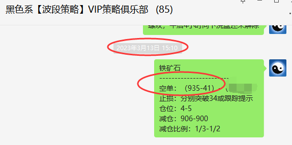 铁矿石:精准VIP策略(短线空单)利润触及50点