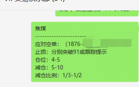 焦煤：VIP精准策略【超短空】跟踪利润大满贯