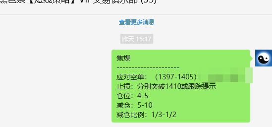 焦煤:VIP精准策略(日间)双向利润突破40点
