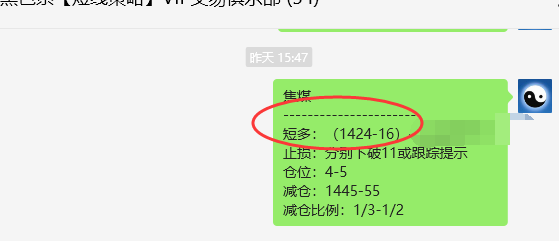 焦煤:VIP精准策略(日间)双向策略突破100点