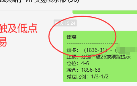 焦煤：VIP精准策略（日间）减+平利润突破70点