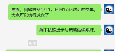 焦煤:VIP精准策略(日间)双向减平突破75点