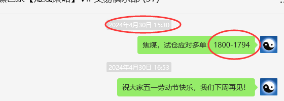 5月6日,焦煤:VIP精准策略(日间)双向策略突破74点
