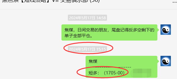 5月20日,焦煤:VIP精准策略(日间)多空减平75点