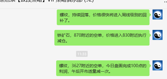 7月8日,铁矿石+螺纹:VIP精准策略(短空)分别完成45-123点
