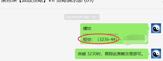 9月23日,螺纹钢:VIP精准策略(短空)跟踪完成150点