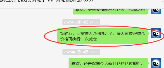 2月17日：铁矿石：VIP精准策略（短空）跟踪利润突破30点