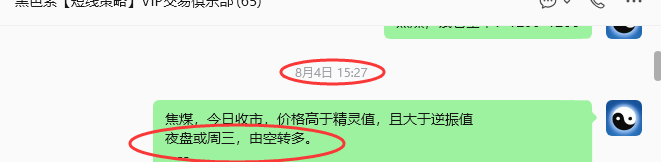 8月11日：黑色之焦煤（短线）152复核汇总